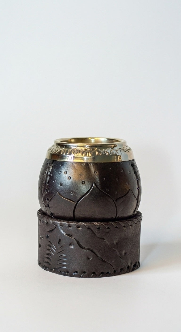 Mate Torpedo Cuero y Base Labradas